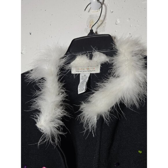 Vintage 2004 Heirloom Collectibles Christmas Sequin Embellished Santa Sweater L - Picture 10 of 13